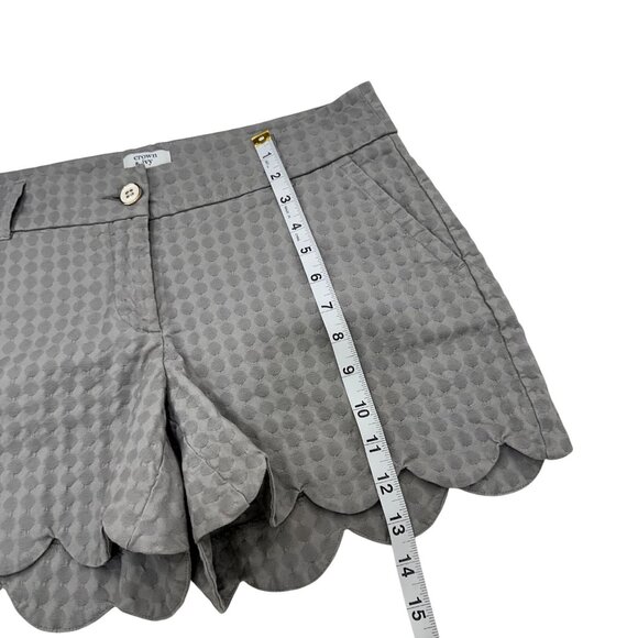 Crown & Ivy Shelvy Women Scalloped Hem Gray Polka Dot Chino Shorts Size 4 - Picture 6 of 11